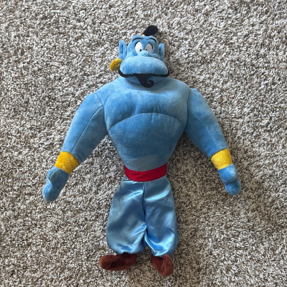 Disney Genie Plush Toy in Blue with Red and Yellow Accents
